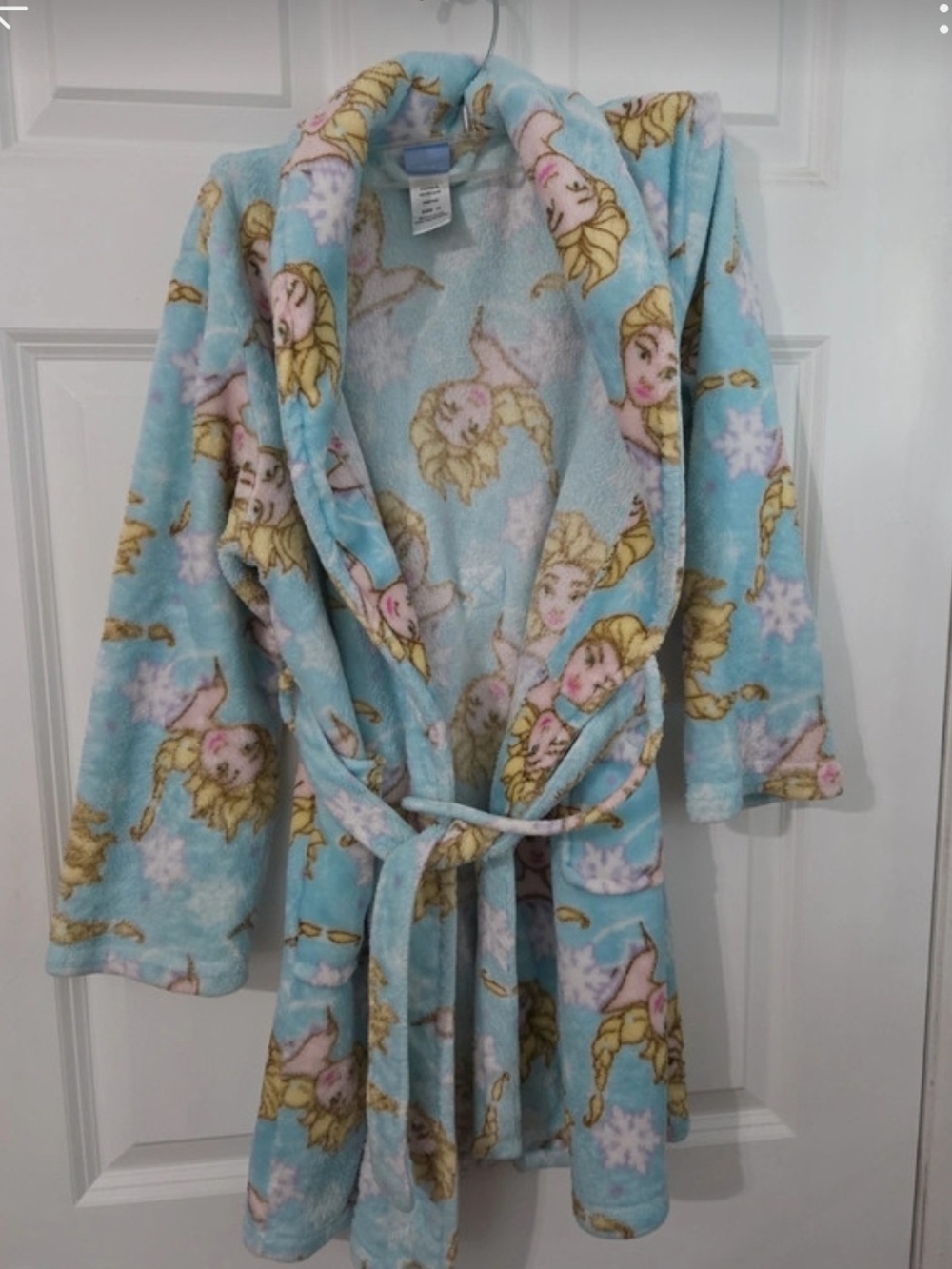 Disney Light Blue Fleece Girls' Robe with Frozen Princess Print